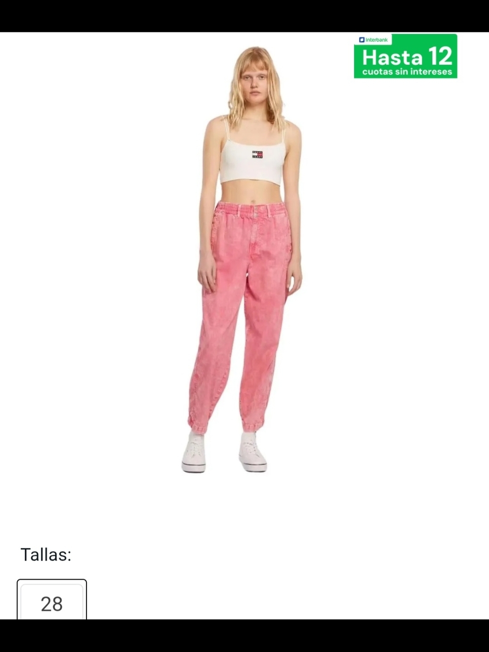 Tommy Hilfiger Pink High-Waist Jogger Jeans